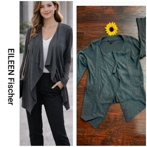EILEEN FISHER OPEN ASYMMETRICAL CARDIGAN 💛